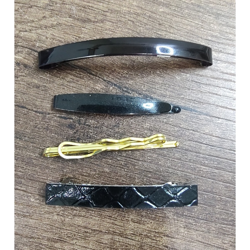 4 Hair Barrettes Clips Bobby Pins Assorted Unbranded Black Gold